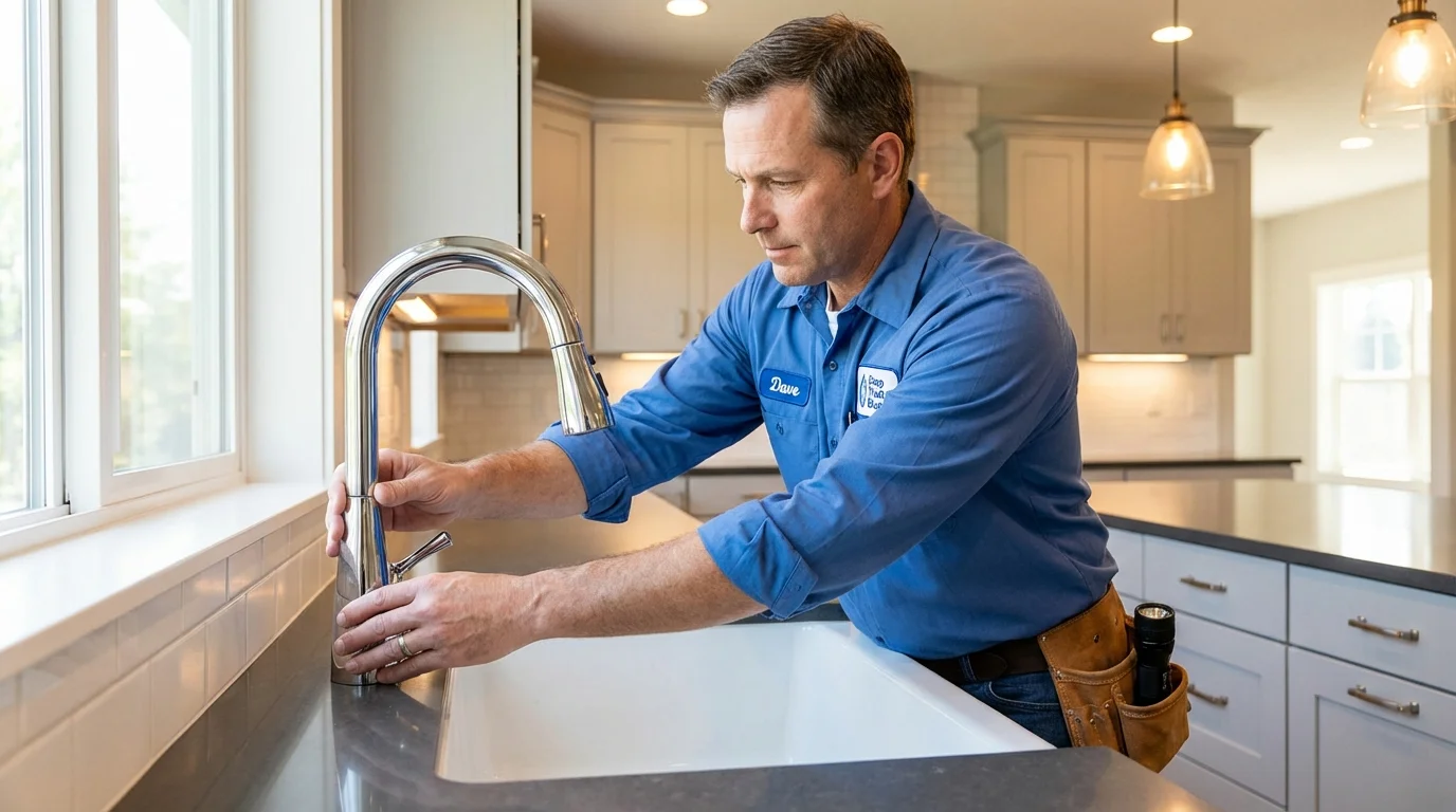 Kitchen faucet installation by Johns Plumbing LLC in Tower City